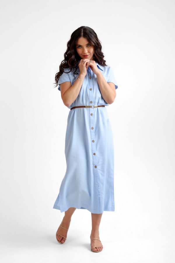 ⁦שמלת סופיה תכלת⁩ – תמונה ⁦2⁩